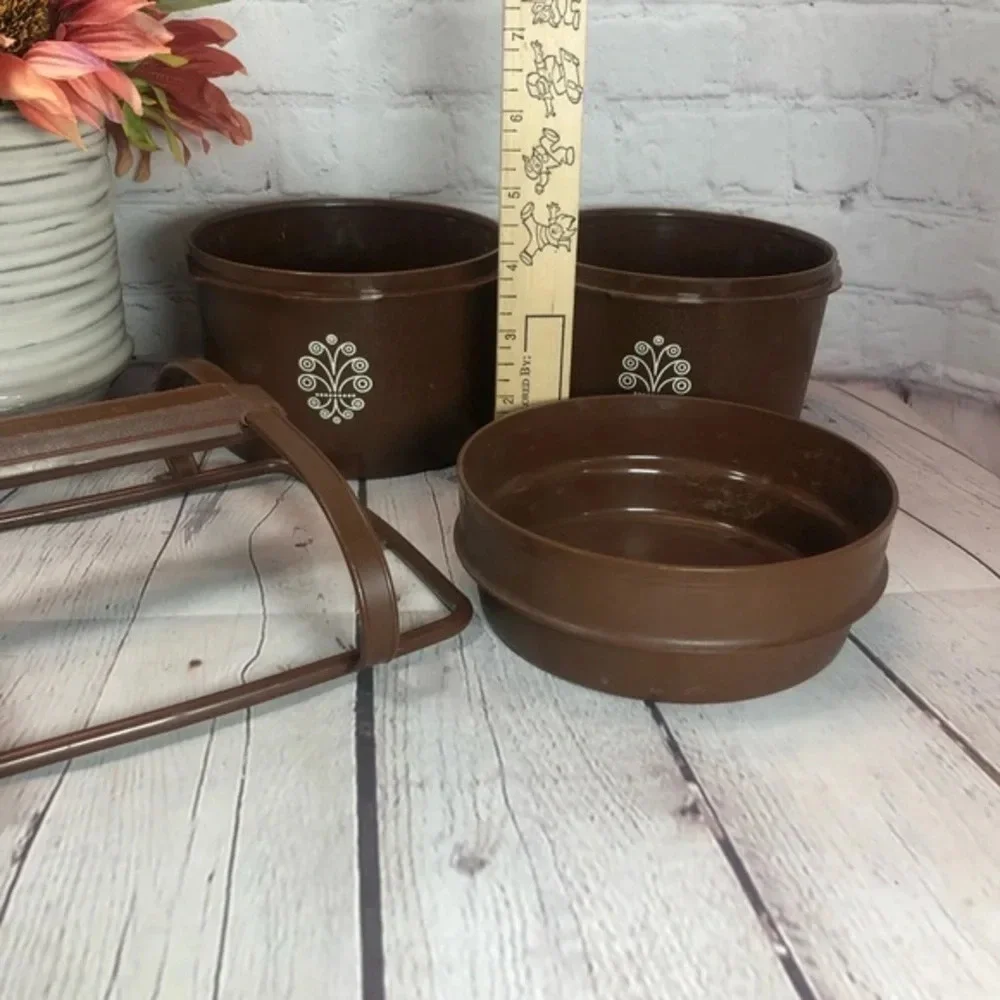 Vintage Tupperware Random brown bundle